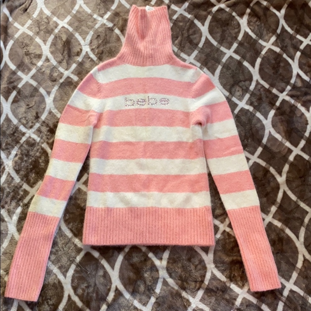 Pink and cream turtleneck